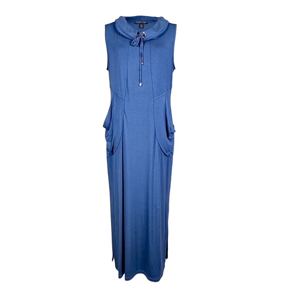 Women's Navy Blue Maxi Dress by Michael Tyler Size L NWT Sleeveless